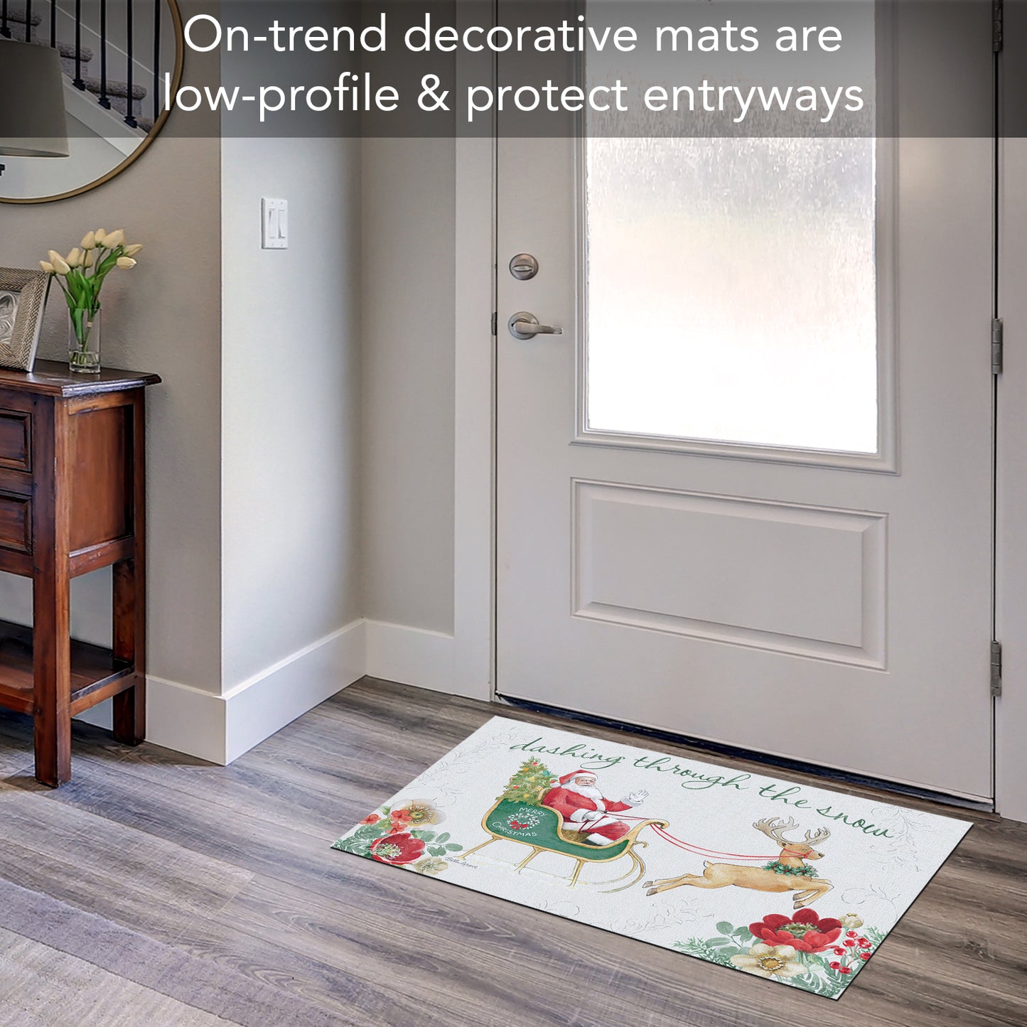 Counterart Holiday Tradition Indoor/Outdoor Entryway Floor Mat Manufactured in the USA 29.5" by 17.75"
