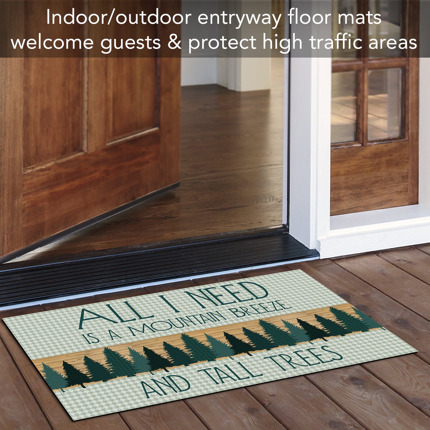 Counterart Mountain Breeze Welcome Indoor/Outdoor Entryway Floor Mat Manufactured in the USA 29.5" by 17.75"