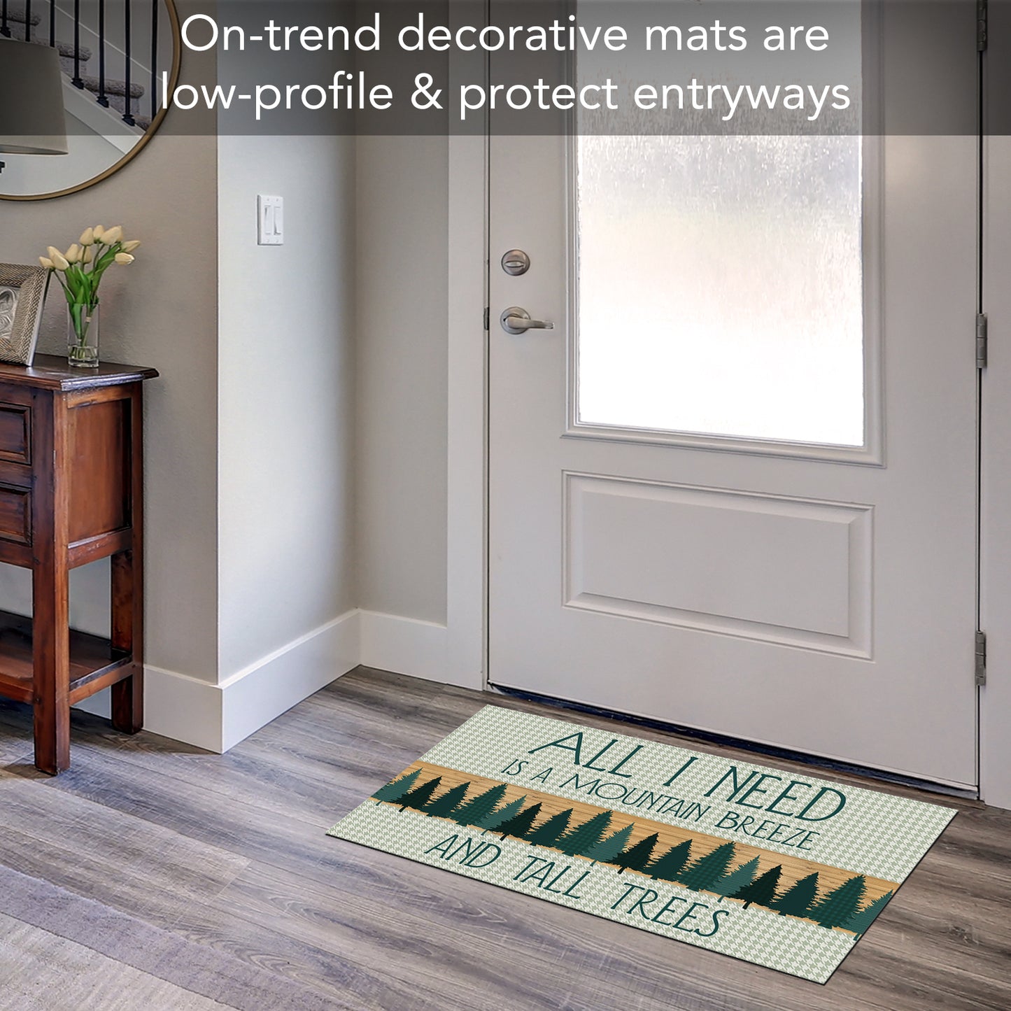 Counterart Mountain Breeze Welcome Indoor/Outdoor Entryway Floor Mat Manufactured in the USA 29.5" by 17.75"