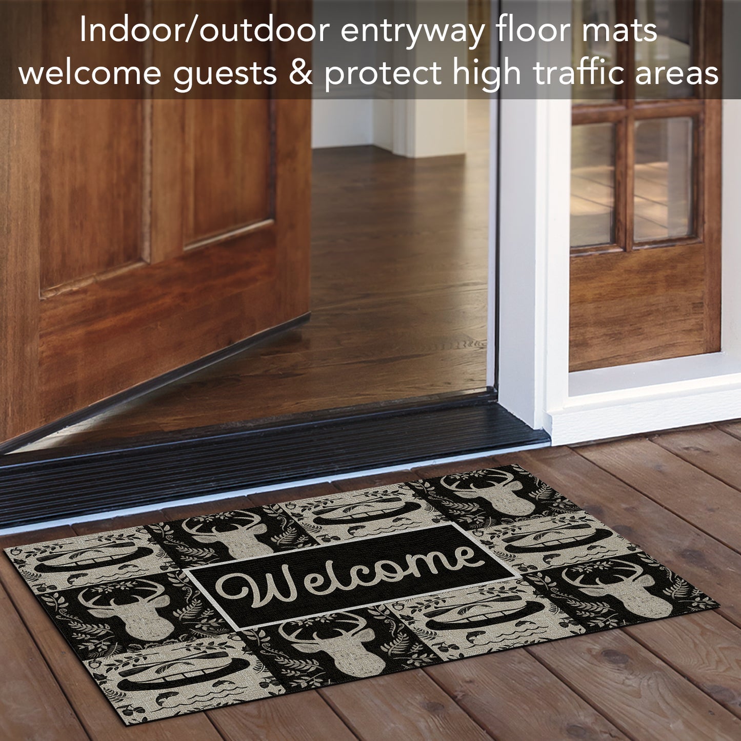 Counterart Lake Life Welcome Indoor/Outdoor Entryway Floor Mat Manufactured in the USA 29.5" by 17.75"