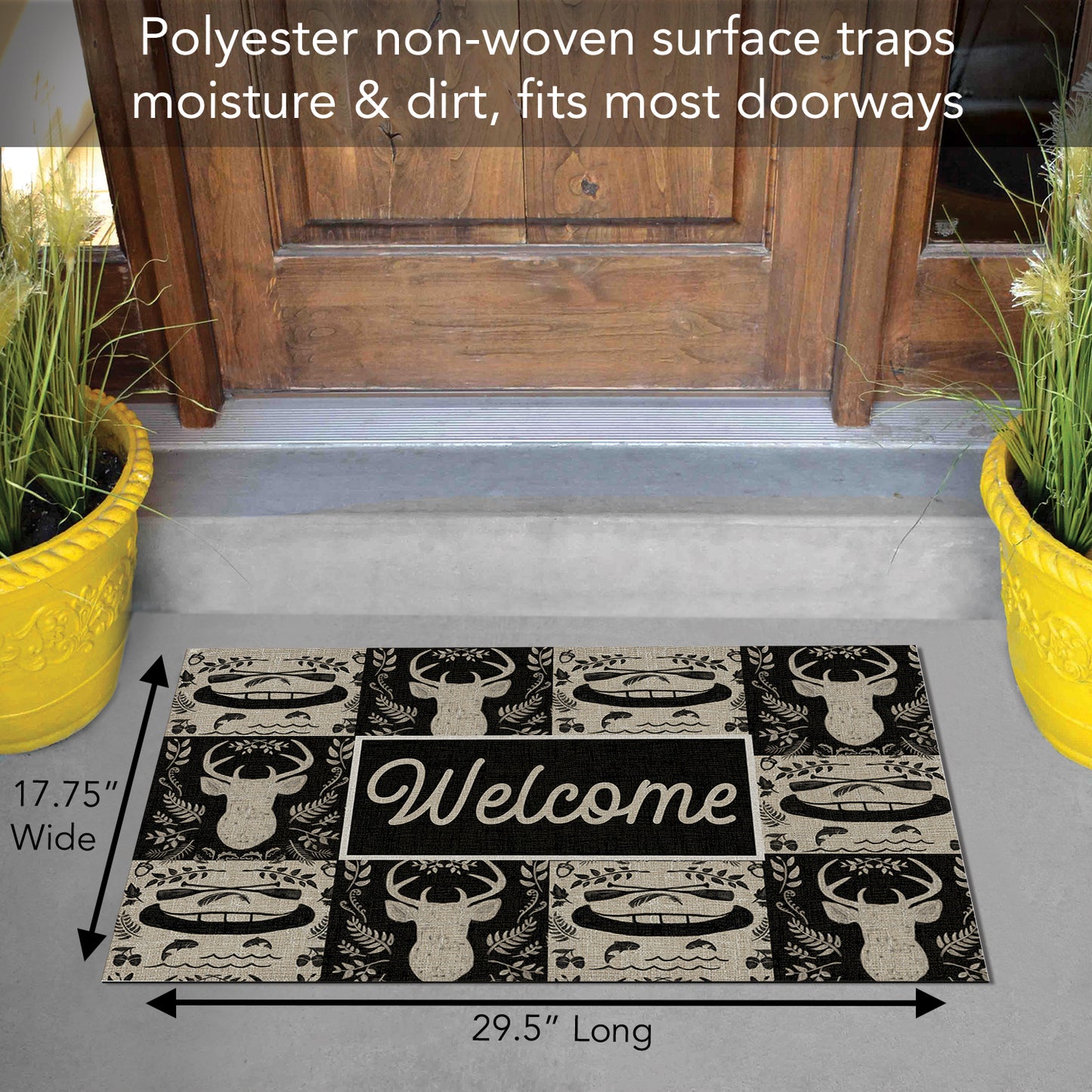 Counterart Lake Life Welcome Indoor/Outdoor Entryway Floor Mat Manufactured in the USA 29.5" by 17.75"