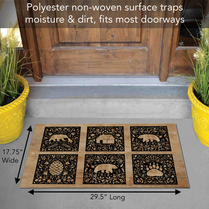 Counterart Crafted Cabin Welcome Indoor/Outdoor Entryway Floor Mat Manufactured in the USA 29.5" by 17.75"