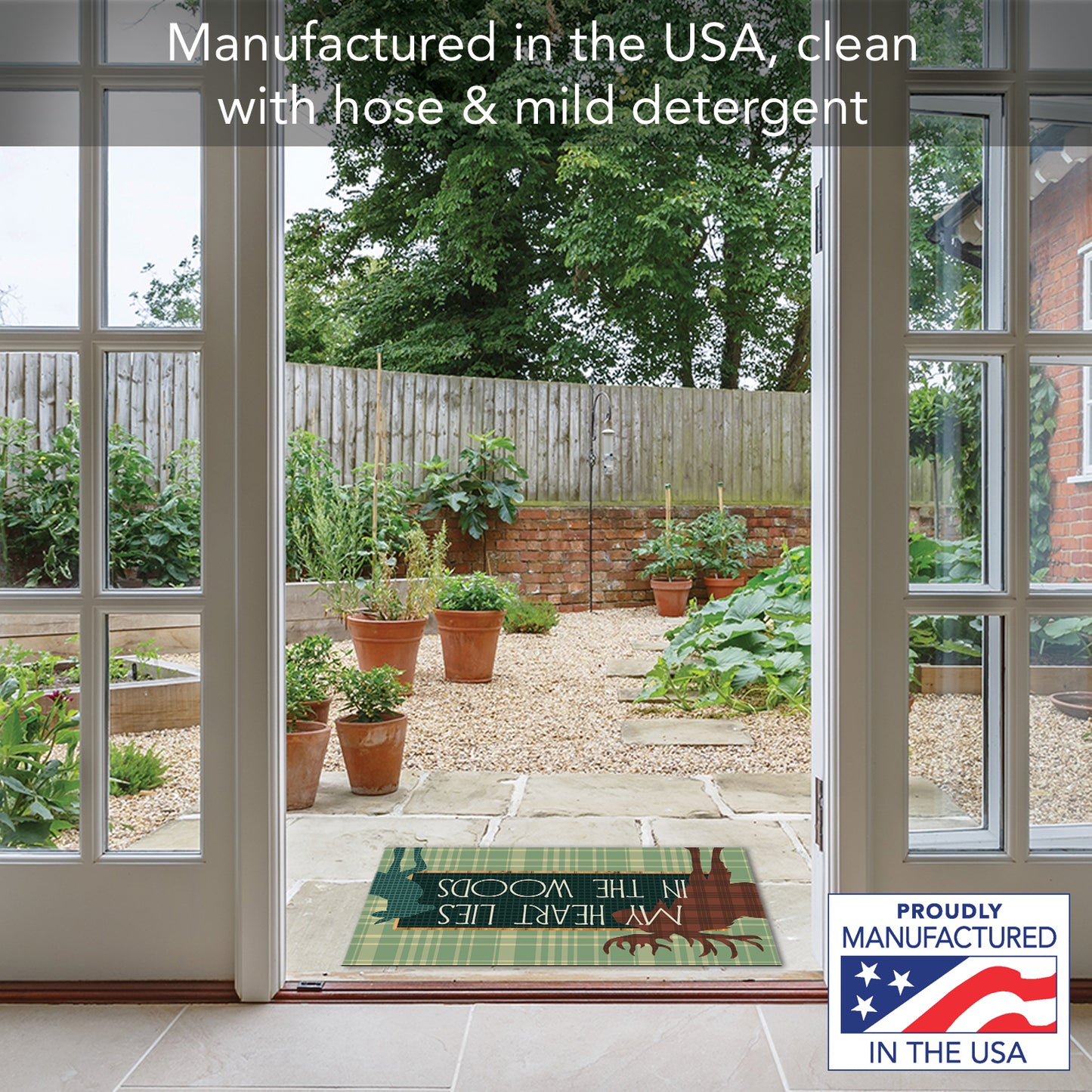 Counterart Cabin in the Woods Indoor/Outdoor Entryway Floor Mat Manufactured in the USA 29.5" by 17.75"