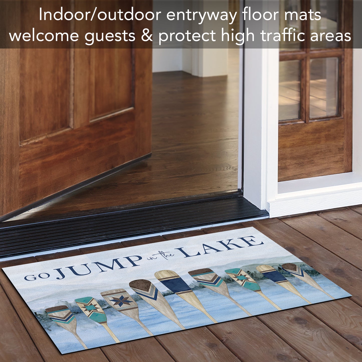 Highland Home Jump in The Lake Indoor/Outdoor Entryway Floor Mat Manufactured in the USA 29.5" by 17.75"