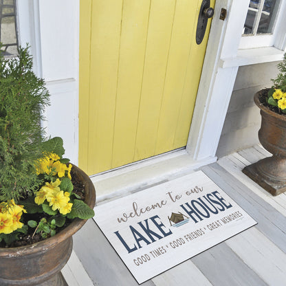 CounterArt Lake House Welcome Indoor/Outdoor Entryway Floor Mat Manufactured in the USA 29.5" by 17.75"