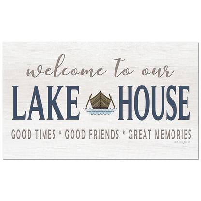CounterArt Lake House Welcome Indoor/Outdoor Entryway Floor Mat Manufactured in the USA 29.5" by 17.75"