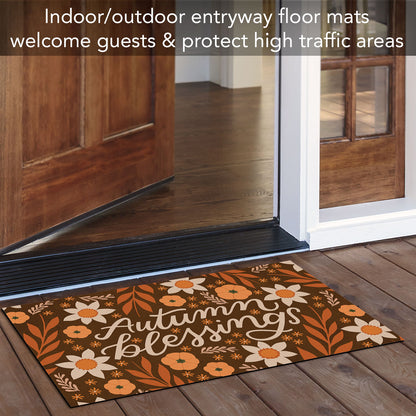 Autumn Blessings Indoor/Outdoor Entryway Floor Mat Manufactured in the USA 29.5" by 17.75"