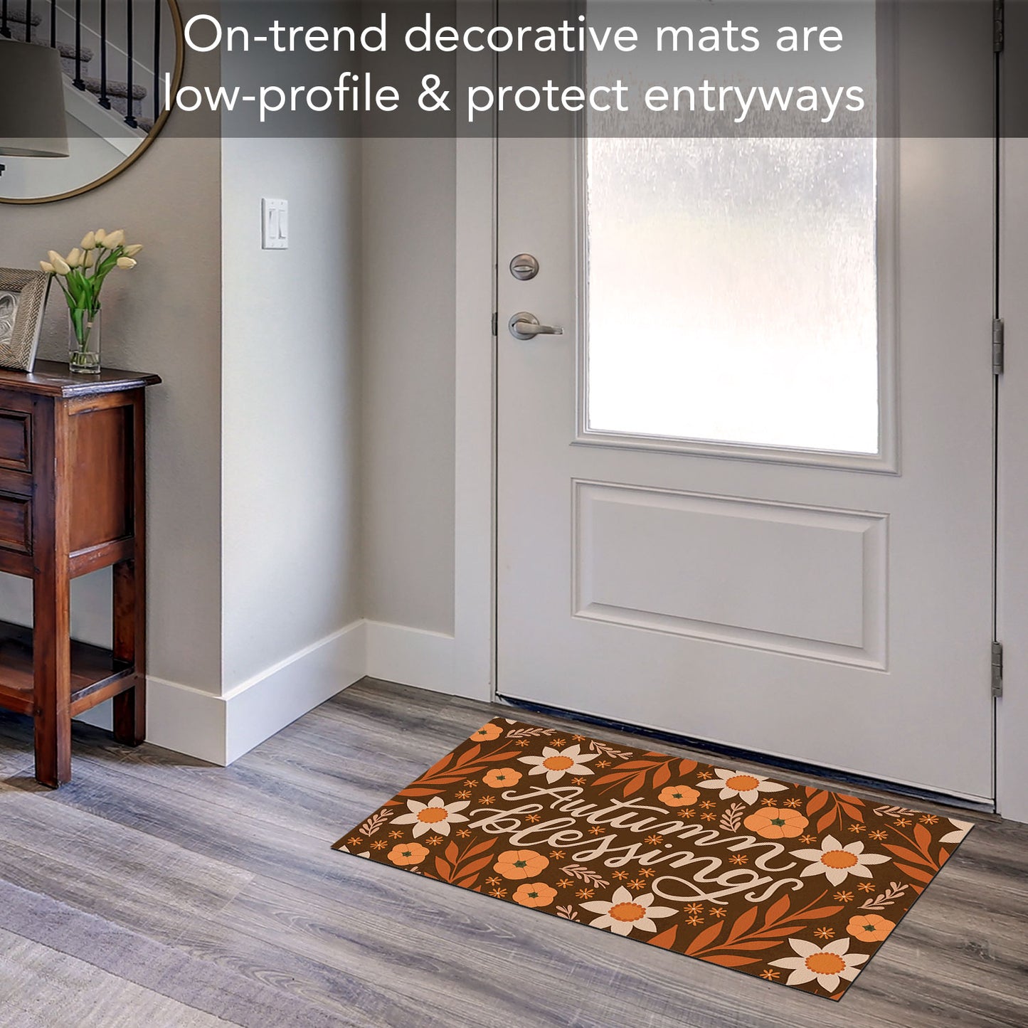 Autumn Blessings Indoor/Outdoor Entryway Floor Mat Manufactured in the USA 29.5" by 17.75"