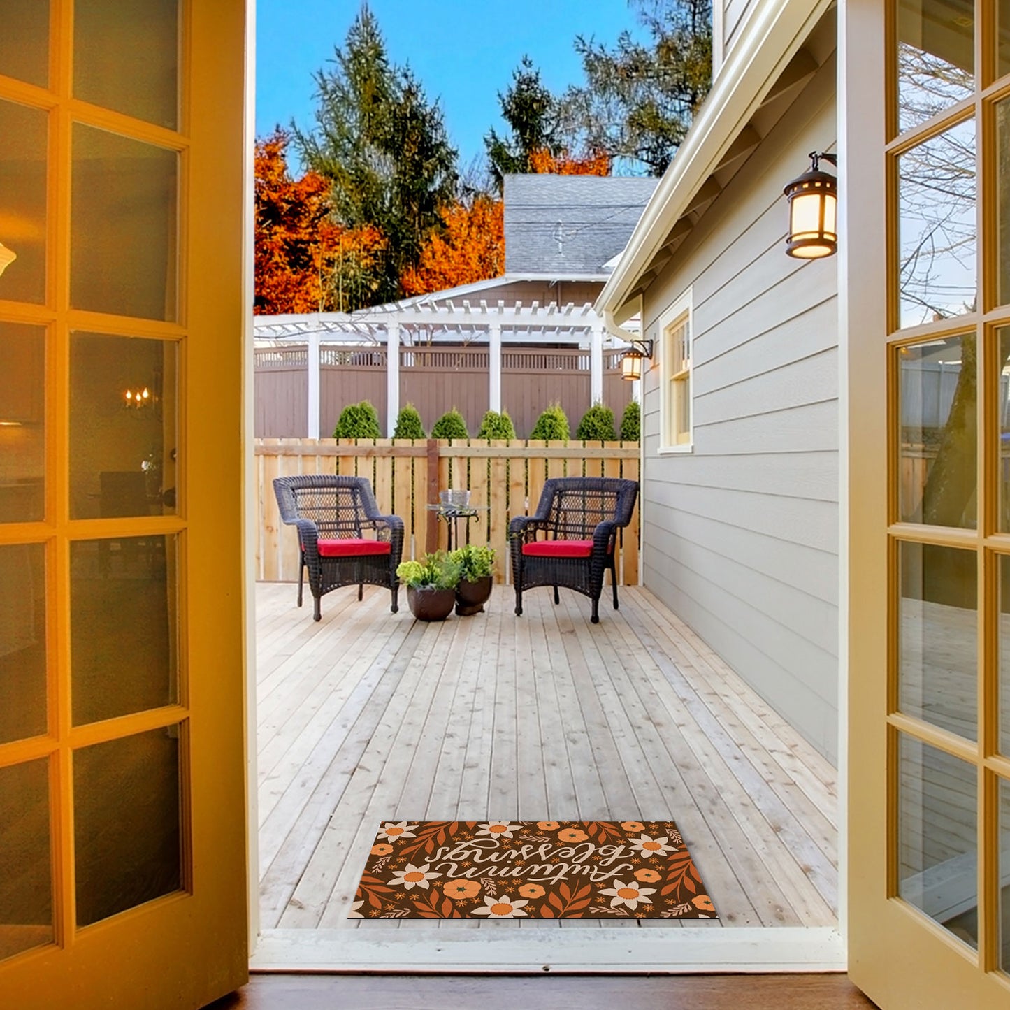 Autumn Blessings Indoor/Outdoor Entryway Floor Mat Manufactured in the USA 29.5" by 17.75"