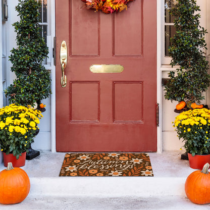Autumn Blessings Indoor/Outdoor Entryway Floor Mat Manufactured in the USA 29.5" by 17.75"