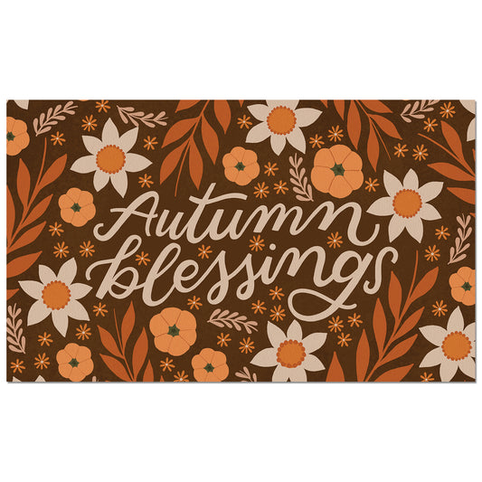 Autumn Blessings Indoor/Outdoor Entryway Floor Mat Manufactured in the USA 29.5" by 17.75"