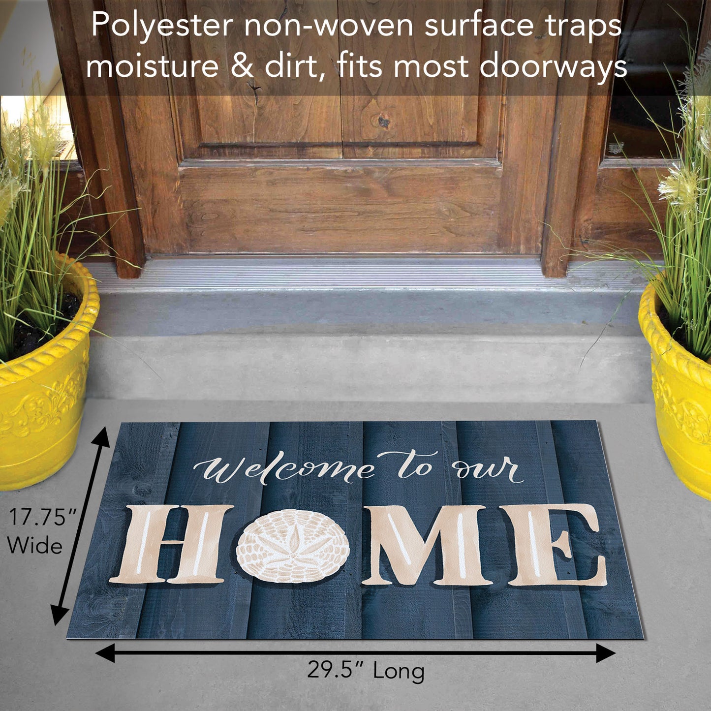 Coastal Home Indoor/Outdoor Entryway Floor Mat Manufactured in the USA 29.5" by 17.75"