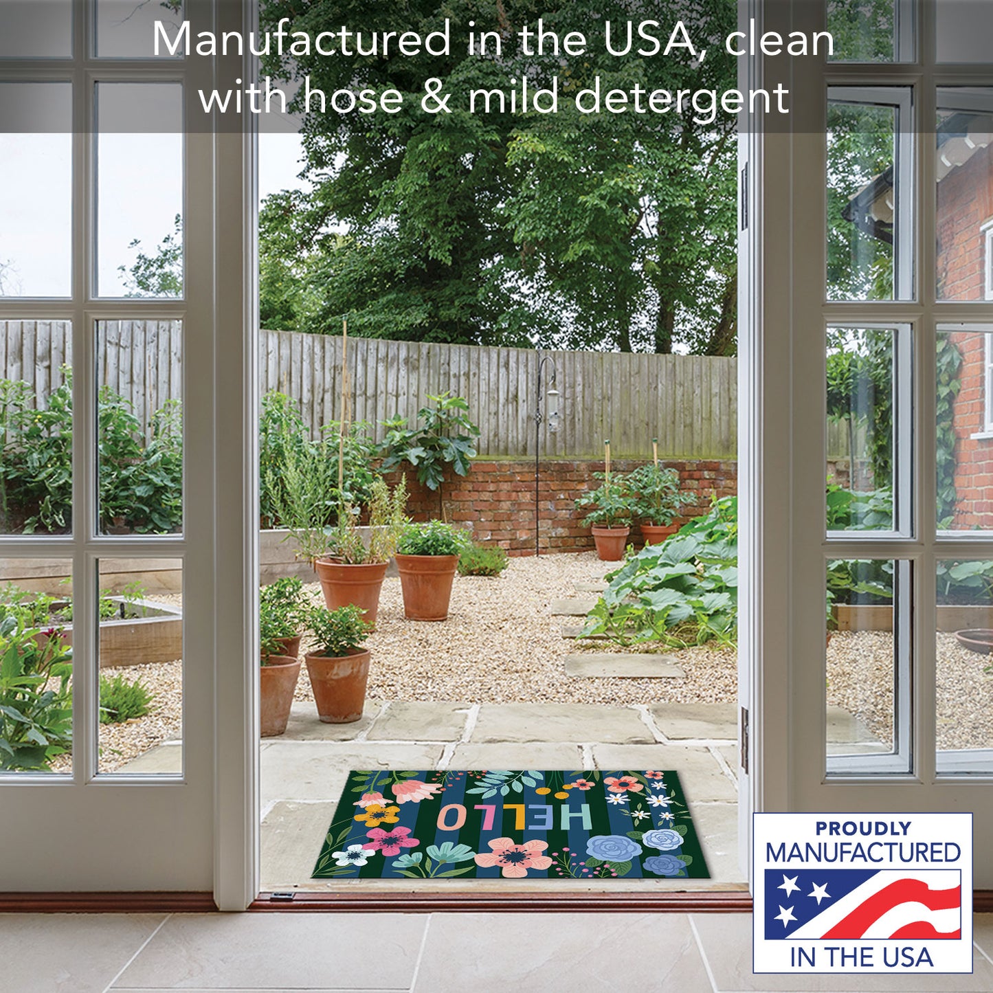 Dream Garden Indoor/Outdoor Entryway Floor Mat Manufactured in the USA 29.5" by 17.75"