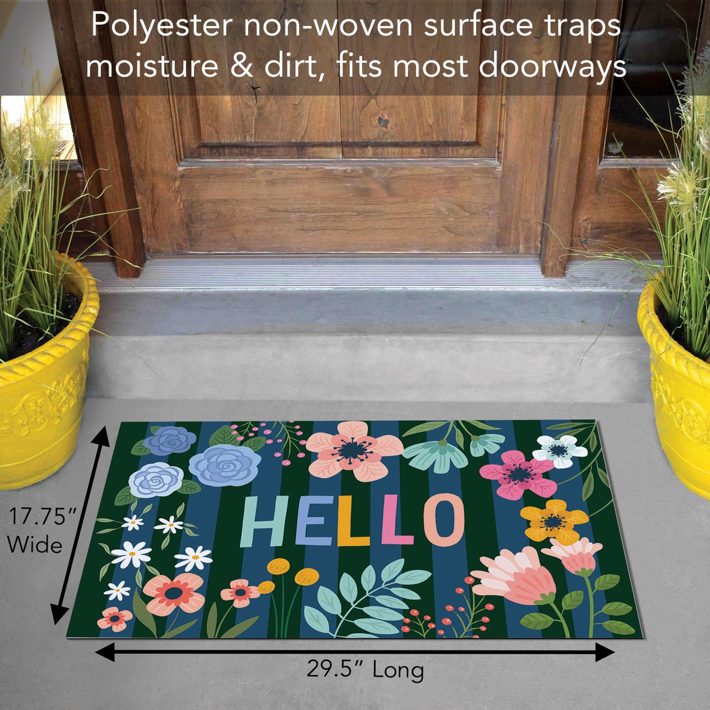 Dream Garden Indoor/Outdoor Entryway Floor Mat Manufactured in the USA 29.5" by 17.75"