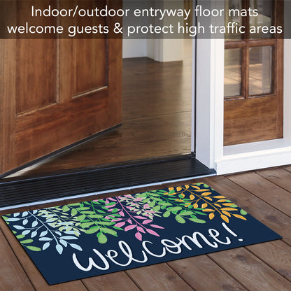 Wildflower Welcome Indoor/Outdoor Entryway Floor Mat Manufactured in the USA 29.5" by 17.75"