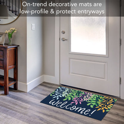 Wildflower Welcome Indoor/Outdoor Entryway Floor Mat Manufactured in the USA 29.5" by 17.75"