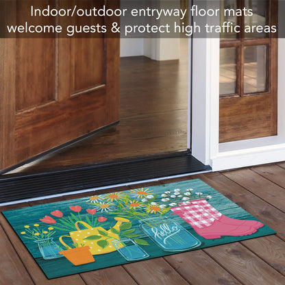 Spring Blooms Indoor/Outdoor Entryway Floor Mat Manufactured in the USA 29.5" by 17.75"