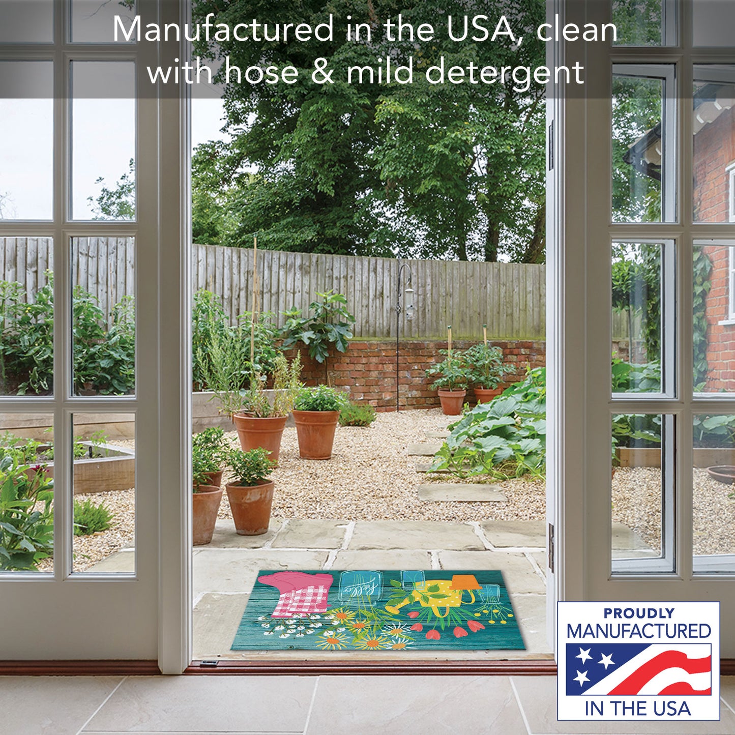 Spring Blooms Indoor/Outdoor Entryway Floor Mat Manufactured in the USA 29.5" by 17.75"