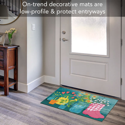 Spring Blooms Indoor/Outdoor Entryway Floor Mat Manufactured in the USA 29.5" by 17.75"