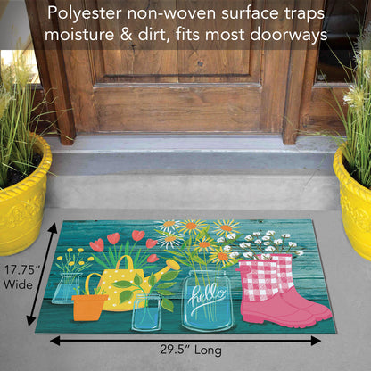 Spring Blooms Indoor/Outdoor Entryway Floor Mat Manufactured in the USA 29.5" by 17.75"