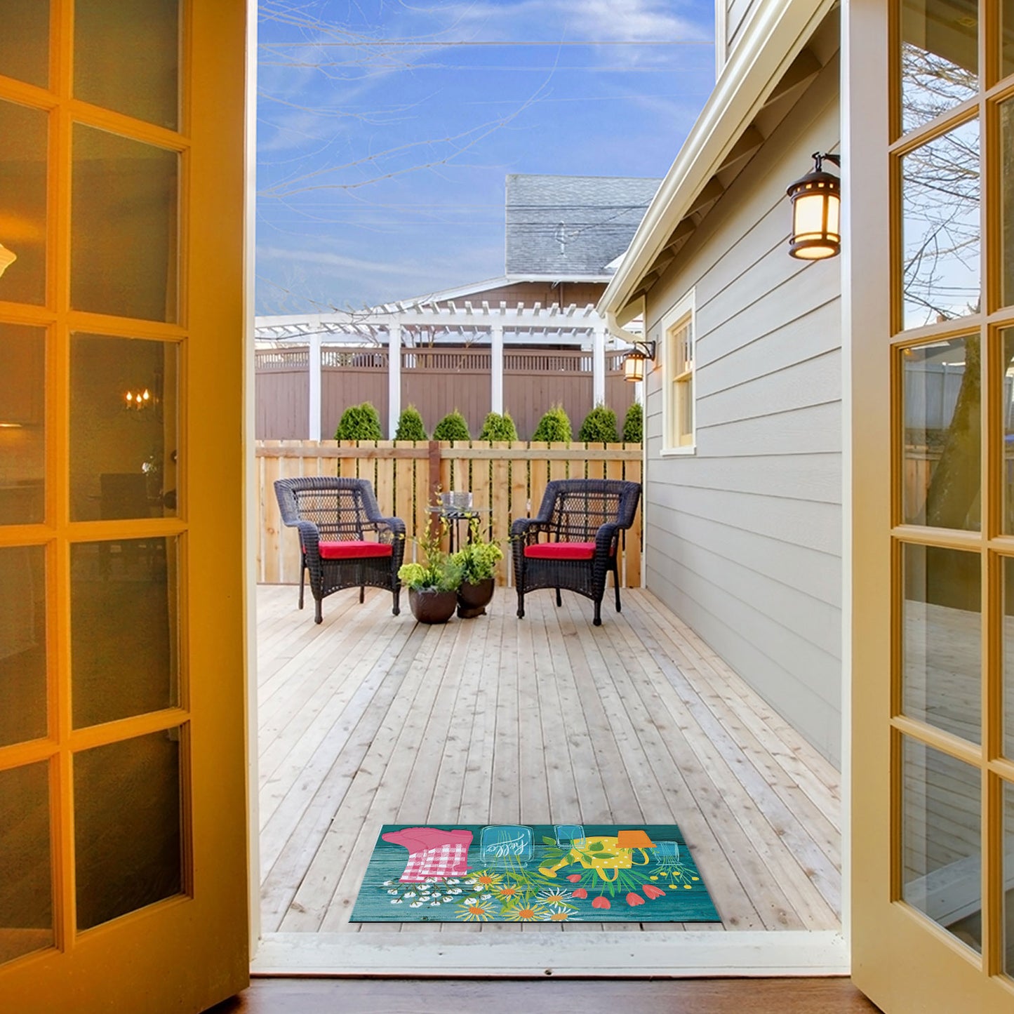 Spring Blooms Indoor/Outdoor Entryway Floor Mat Manufactured in the USA 29.5" by 17.75"