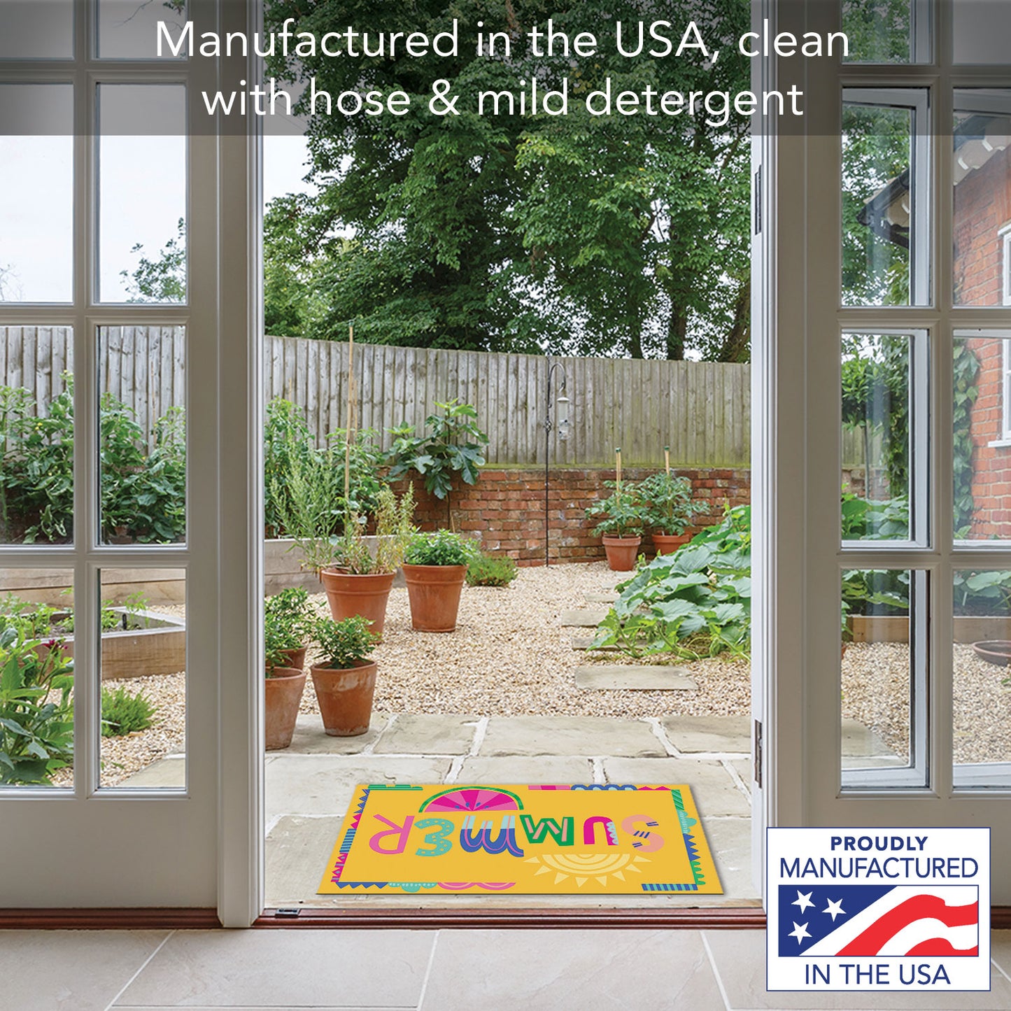 Summer Vibes Indoor/Outdoor Entryway Floor Mat Manufactured in the USA 29.5" by 17.75"