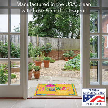Summer Vibes Indoor/Outdoor Entryway Floor Mat Manufactured in the USA 29.5" by 17.75"