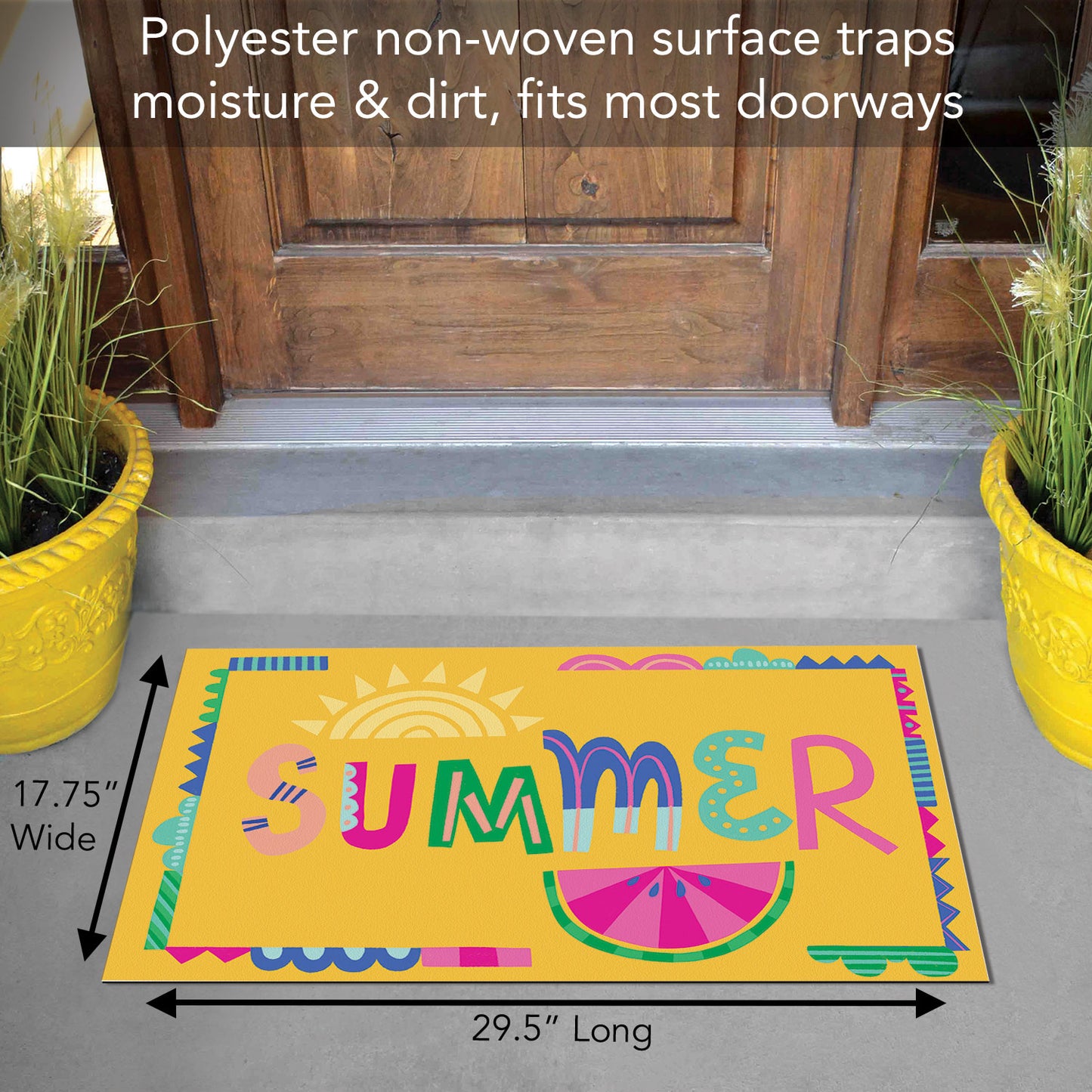 Summer Vibes Indoor/Outdoor Entryway Floor Mat Manufactured in the USA 29.5" by 17.75"