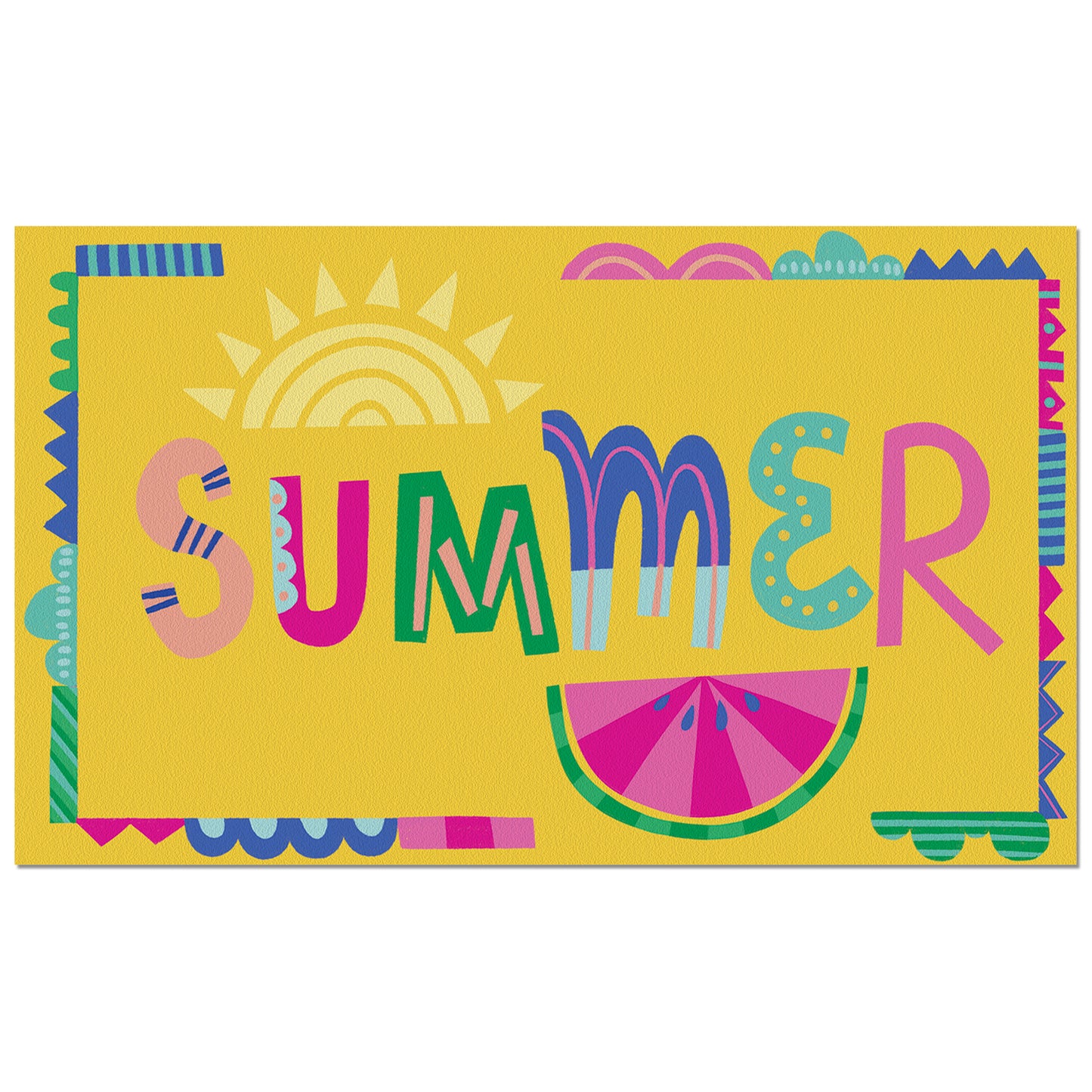 Summer Vibes Indoor/Outdoor Entryway Floor Mat Manufactured in the USA 29.5" by 17.75"