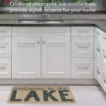 Counterart Lakeside Days Indoor/Outdoor Natural Linen Look Floor Mat with Recycled Rubber Back Manufactured in The USA 29.5” x 17.75”