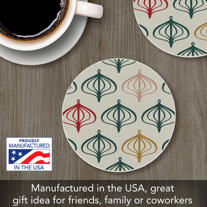 Thirstystone Ornaments Single Round Absorbent Stone Coaster with Protective Cork Backing Manufactured in The USA 4" Diameter