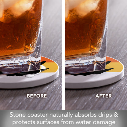 Thirstystone Candy Corn Jack-O-Lantern Round Absorbent Stone Coaster with Protective Cork Backing Manufactured in The USA 4" Diameter