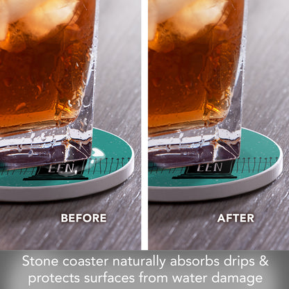 Thirstystone Halloween Grave Round Absorbent Stone Coaster with Protective Cork Backing Manufactured in The USA 4" Diameter