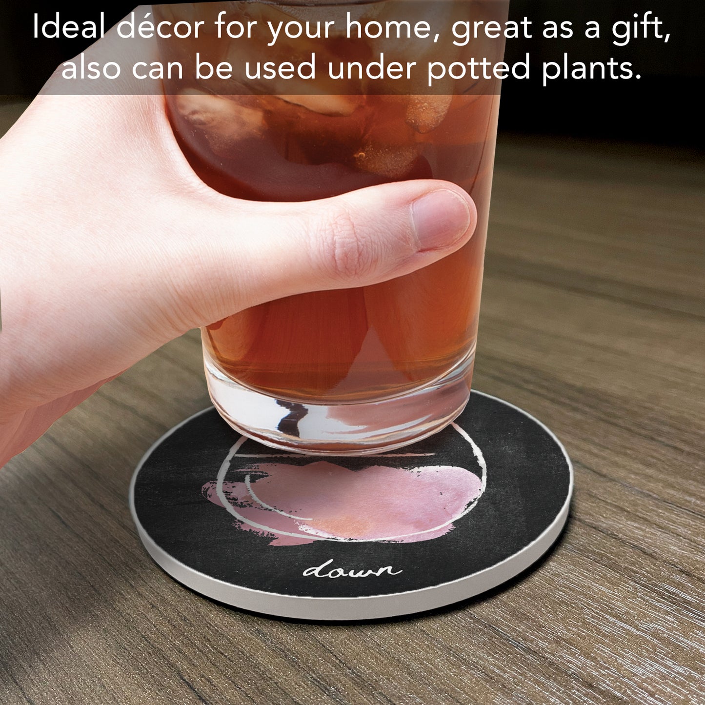Thirstystone Wine Down Single Round Absorbent Stone Coaster with Protective Cork Backing Manufactured in The USA 4" Diameter