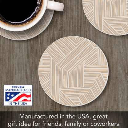 Thirstystone Endless Mocha Round Absorbent Stone Coaster with Protective Cork Backing Manufactured in The USA 4" Diameter