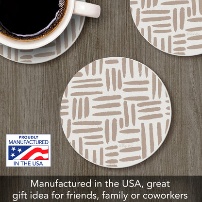 Thirstystone Mocha Madness Round Absorbent Stone Coaster with Protective Cork Backing Manufactured in The USA 4" Diameter