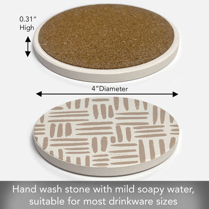 Thirstystone Mocha Madness Round Absorbent Stone Coaster with Protective Cork Backing Manufactured in The USA 4" Diameter