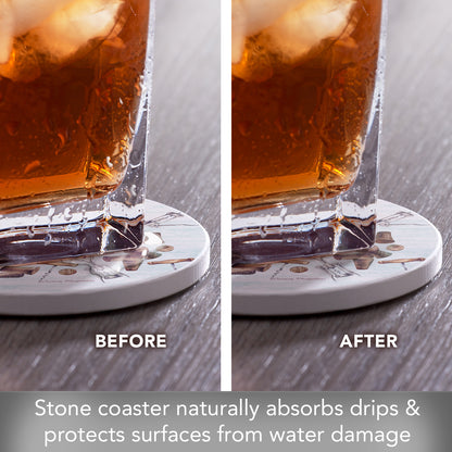 Day Without Wine Single Round Absorbent Stone Coaster 4" Diameter Create Your Own Collection
