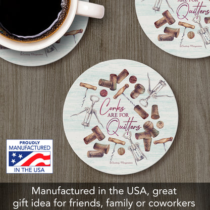 Day Without Wine Single Round Absorbent Stone Coaster 4" Diameter Create Your Own Collection