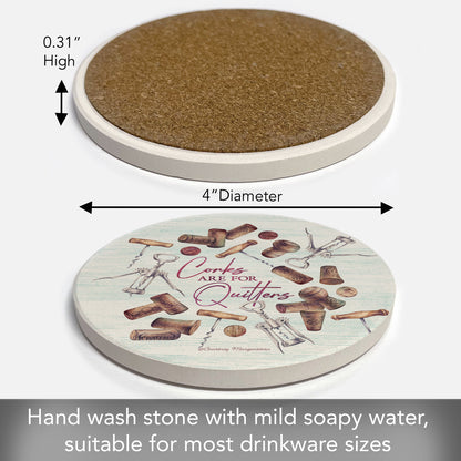 Day Without Wine Single Round Absorbent Stone Coaster 4" Diameter Create Your Own Collection