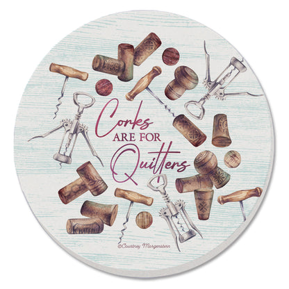 Day Without Wine Single Round Absorbent Stone Coaster 4" Diameter Create Your Own Collection