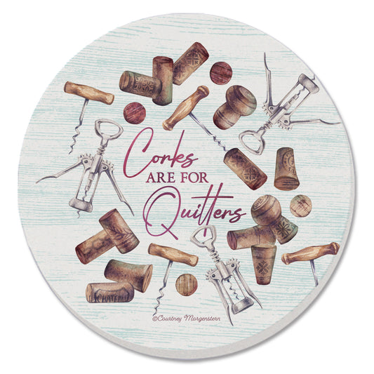 Day Without Wine Single Round Absorbent Stone Coaster 4" Diameter Create Your Own Collection