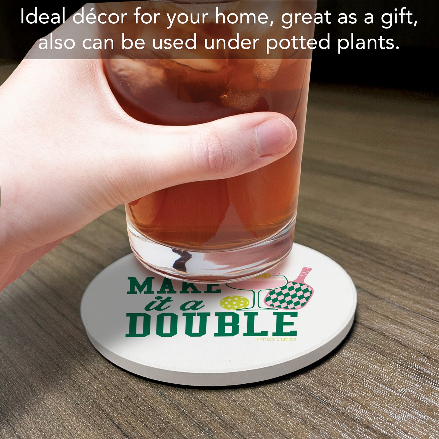 Make it a Double Single Round Absorbent Stone Coaster 4" Diameter Create Your Own Collection