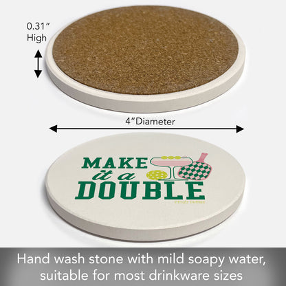 Make it a Double Single Round Absorbent Stone Coaster 4" Diameter Create Your Own Collection