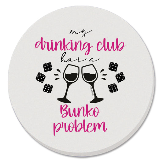 Bunko Problem Single Round Absorbent Stone Coaster 4" Diameter Create Your Own Collection