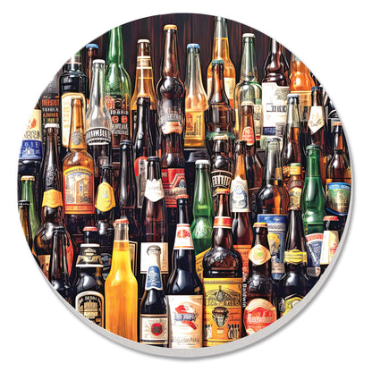 All About Beer Single Round Absorbent Stone Coaster 4" Diameter Create Your Own Collection