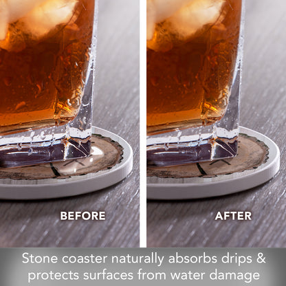 Man Cave Single Round Absorbent Stone Coaster 4" Diameter Create Your Own Collection