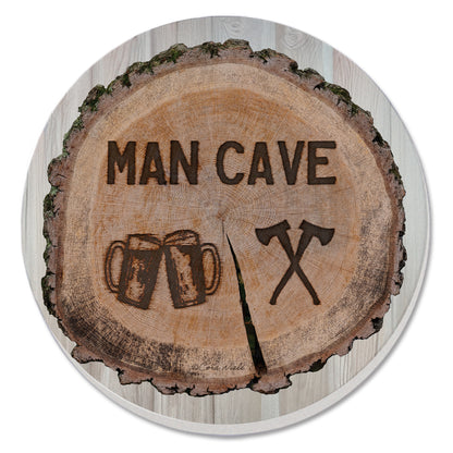 Man Cave Single Round Absorbent Stone Coaster 4" Diameter Create Your Own Collection