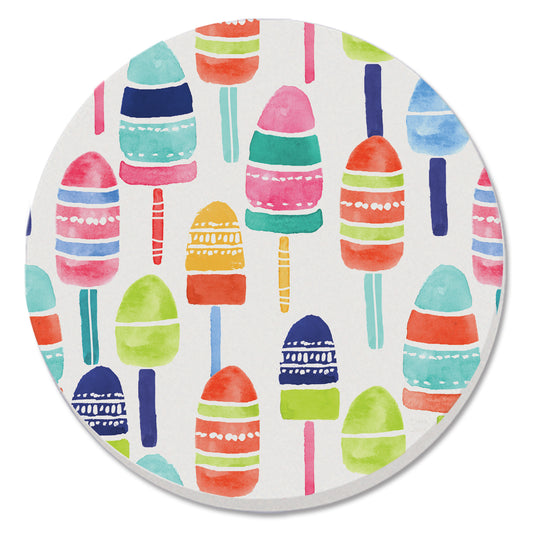 Buoy Float Single Round Absorbent Stone Coaster 4" Diameter Create Your Own Collection