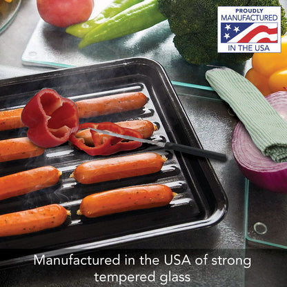 CounterArt Lightly Frosted 3mm Tempered Glass Cutting Board 15” x 12” Manufactured in the USA